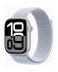 Apple Watch (Series 10 2024) Gps 46mm Aluminium Silver Case με Sport Loop Blue Cloud EU