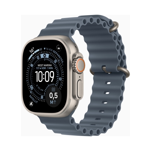 Apple Watch Ultra 3 natur mit Ocean Armband maritimblau OneThing_Gr