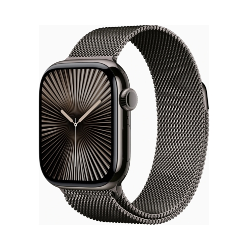 Apple Watch Series 10 (GPS + Cellular) 42mm Titan Schiefer mit Milanaise-Armband Schiefer OneThing_Gr