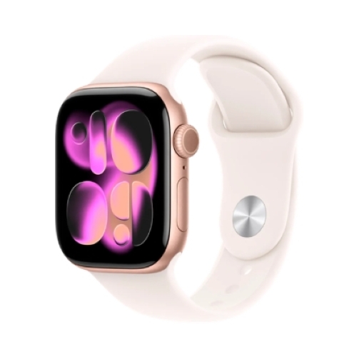 Apple Watch Series 11 (GPS) 42mm Aluminium rosegold mit Sportarmband SM blassrosa OneThing_Gr