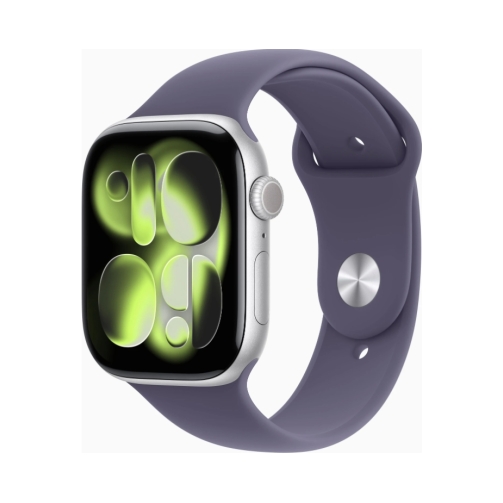 Apple Watch Series 11 (GPS) 46mm Aluminium silber mit Sportarmband SM nebelviolett OneThing_Gr