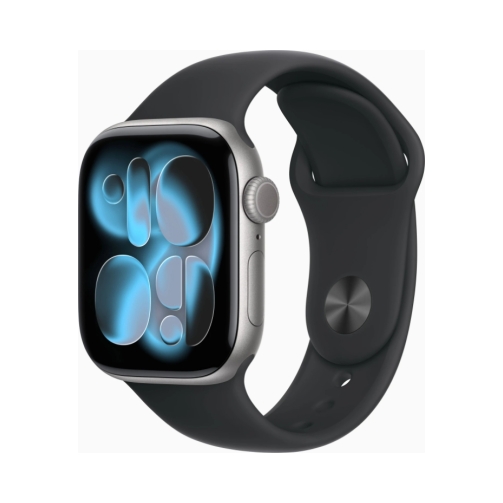 Apple Watch Series 11 (GPS + Cellular) 42mm Aluminium space grau mit Sportarmband SM schwarz OneThing_Gr