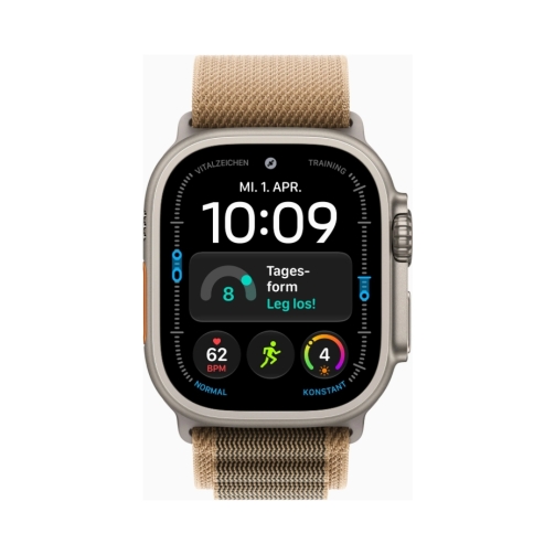 Apple Watch Ultra 4 natur mit Alpine Loop Medium wüstensand n OneThing_Gr