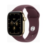 Apple Watch (Series 12 2026) Gps +Cellular 42mm Radiant Gold Titanium Case με M/L Burgundy Sport Band EU